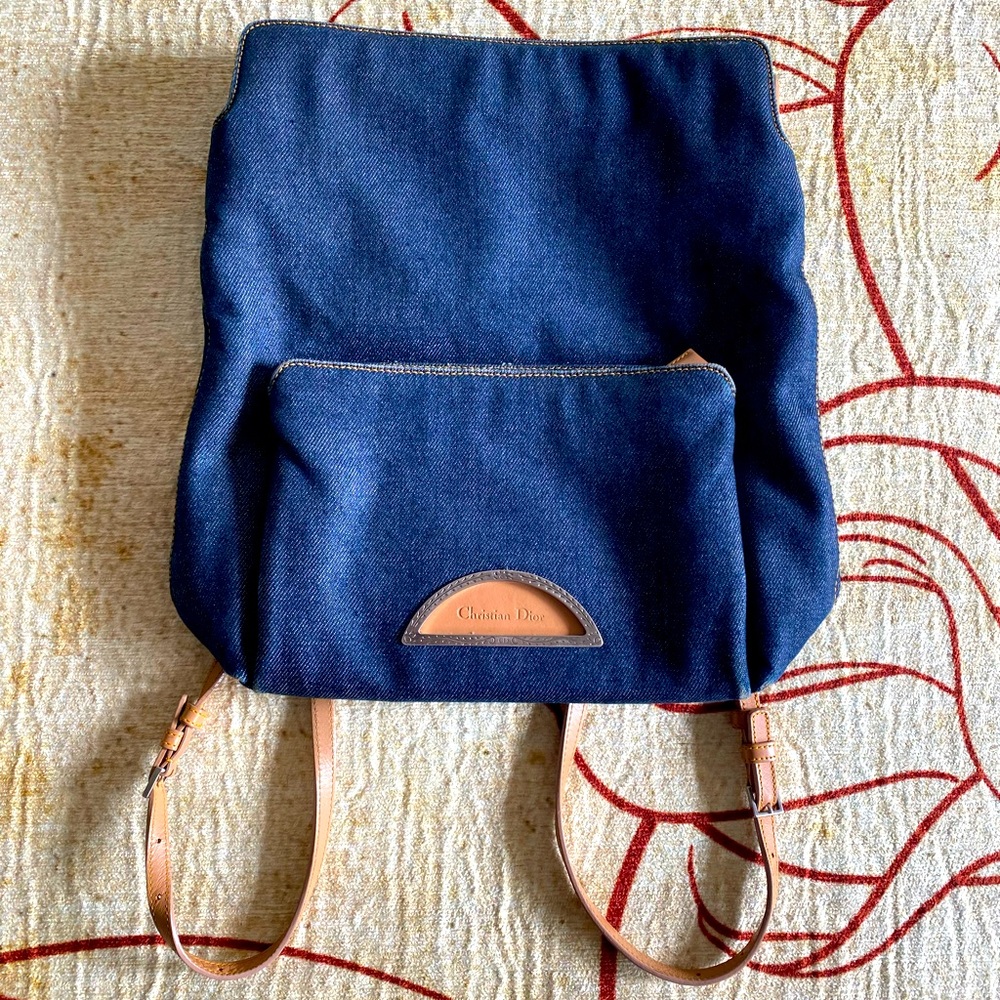 Vintage rare denim Dior backpack by John Galliano